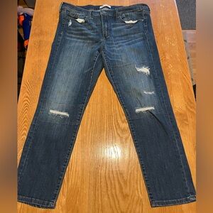 Banana Republic Premium Denim Skinny Ankle Jeans - Distressed - Womens Size 32